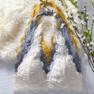 Infinity Raine Intimates & Sleepwear - Cream Lace Halter Bralette Infinity Raine Intimates & Sleepwear - Cream Lace Halter Bralette